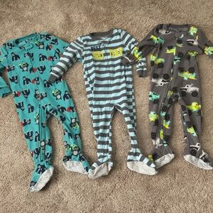 Blue Fleece One Piece Toddler Pajamas